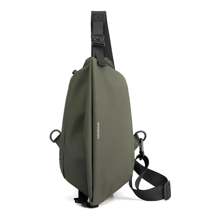 HAOSHUAI 1100-25# Water-repellent Nylon Chest Bag Men's Sling Bag for Sport, Travel and Work - Army Green