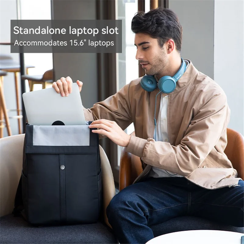 MARK RYDEN MR2011-L Men's Laptop Storage Bag Shoulders Backpack Oxford Cloth+PU Travel Bag Business Backpack