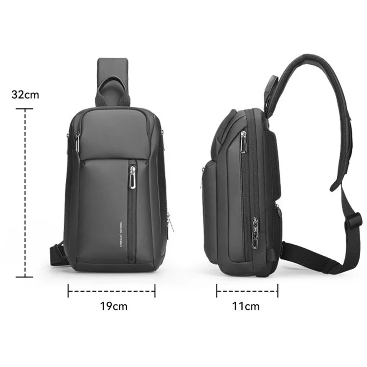 MARK RYDEN MR780-L Men's Crossbody Bag Sling Bag Travel Large Chest Bag Daypack Storage Bag for iPad 11-Inch Tablet