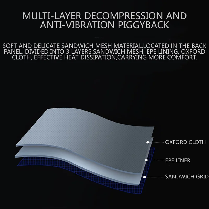 Mochila de Laptop de Negócios Elegante XIAOMI 18L Viagem Casual 900D Tecido Oxford à Prova d'Água - Preta 