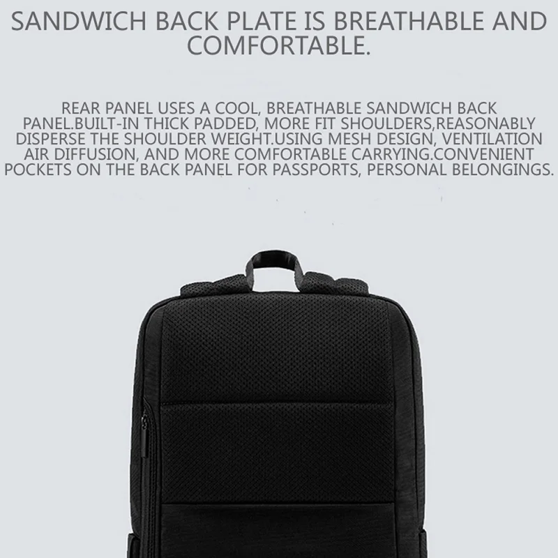 Mochila de Laptop de Negócios Elegante XIAOMI 18L Viagem Casual 900D Tecido Oxford à Prova d'Água - Preta 