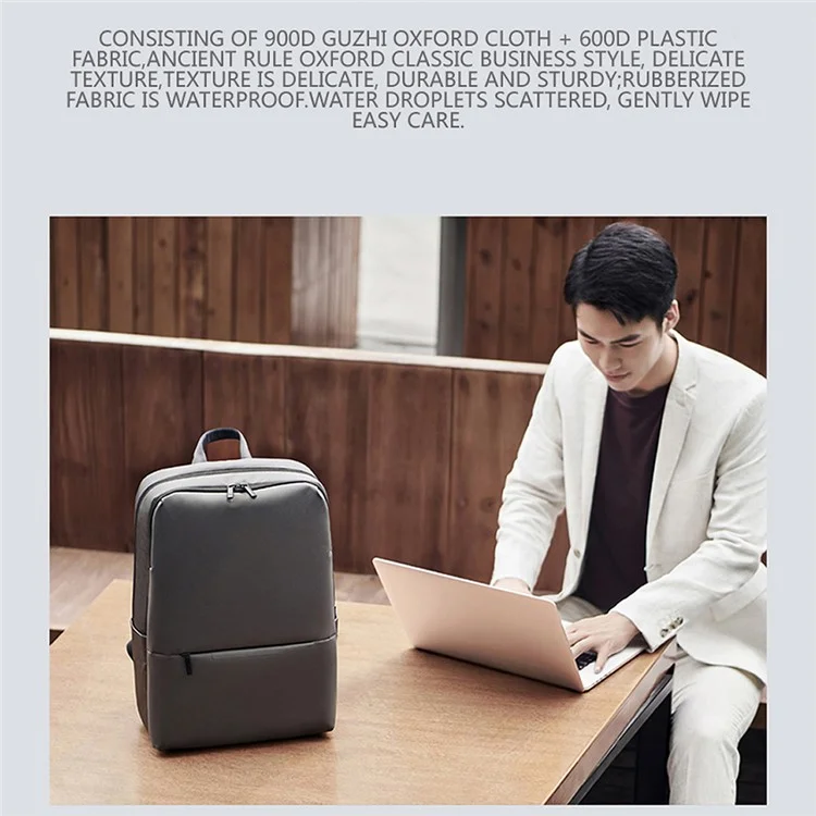 XIAOMI Stylish Business Laptop Backpack 18L Travel Casual 900D Oxford Cloth Waterproof Daypack - Gris foncé