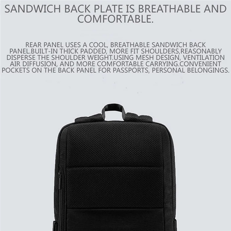 XIAOMI Stylish Business Laptop Backpack 18L Travel Casual 900D Oxford Cloth Waterproof Daypack - Gris foncé