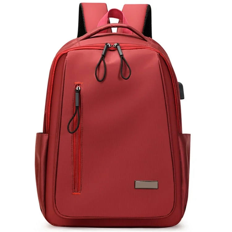 Lässiger Rucksack Laptop-Tagesrucksack Buchbeutel Schul- und Reiseschuler Umhängetasche - Rot