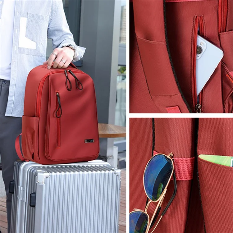 Lässiger Rucksack Laptop-Tagesrucksack Buchbeutel Schul- und Reiseschuler Umhängetasche - Rot