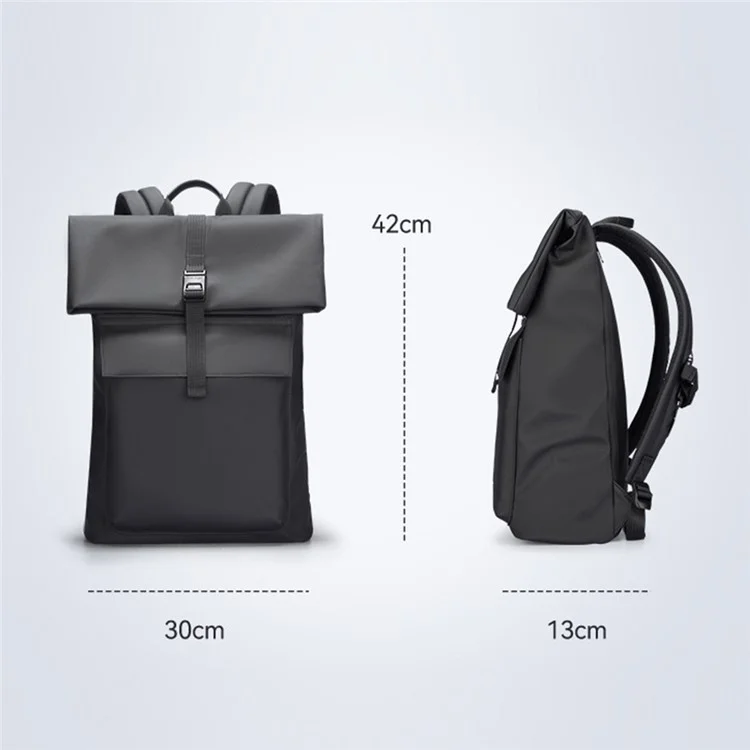 MARK RYDEN MR9366SJ 13,2L Sac à bandoulière en tissu Oxford d'affaires Sac à dos pour ordinateur portable Gros sac de jour avec bouton magnétique - Gris