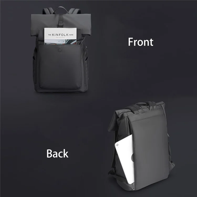 MARK RYDEN MR9366 11.5L Magnetic Button Shoulders Bag Business Oxford Cloth Laptop Storage Backpack Large Travel Bag - Black