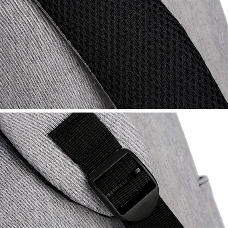 Casual Nylon Oxford Cloth Backpack Waterproof Laptop Dual Shoulders Bag with USB Port - Black