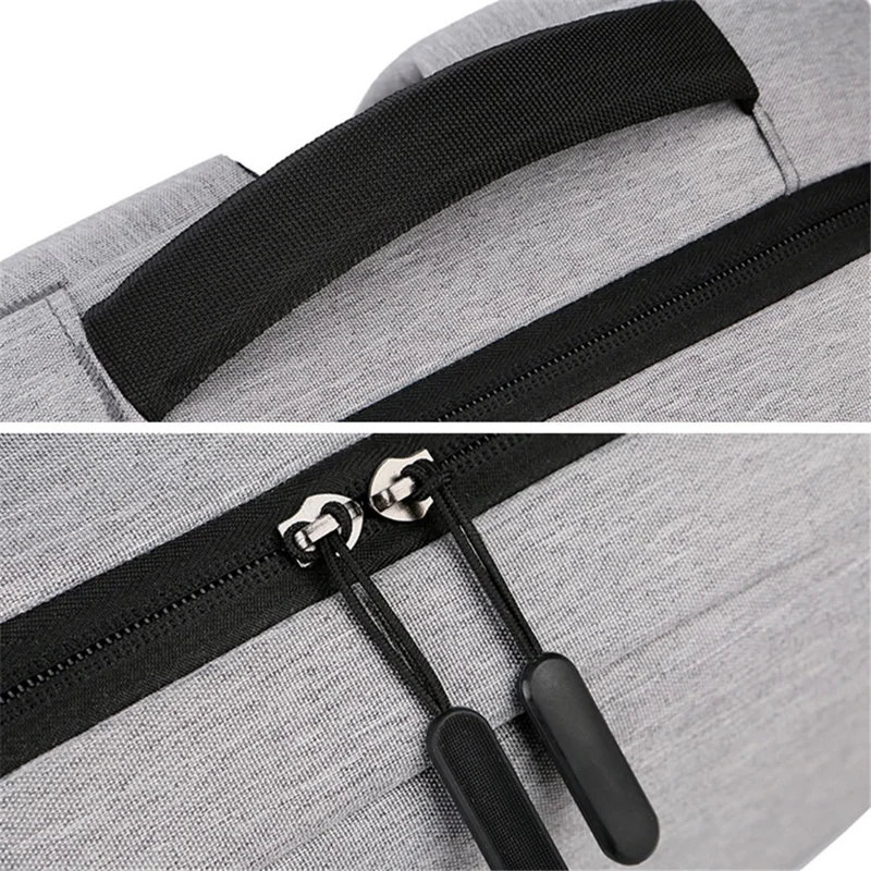 Casual Nylon Oxford Cloth Backpack Waterproof Laptop Dual Shoulders Bag with USB Port - Black