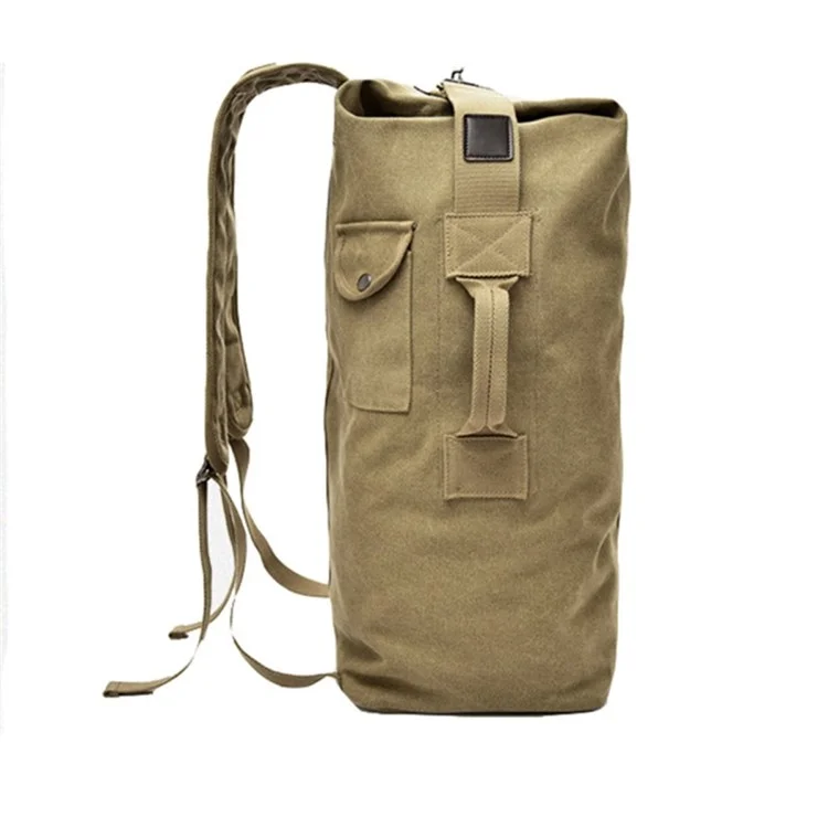 Outdoor Travel Camping Men Backpack Rucksack Canvas Luggage Bag, Size S: 45x26x20cm - Black