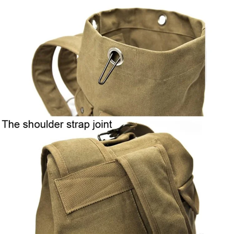 Outdoor Travel Camping Men Backpack Rucksack Canvas Luggage Bag, Size S: 45x26x20cm - Black