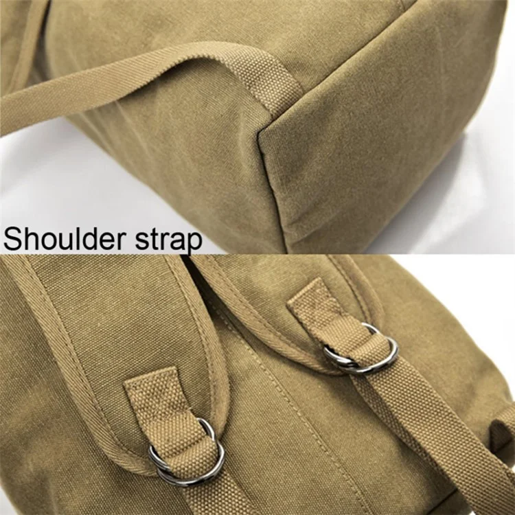 Outdoor Travel Camping Men Backpack Rucksack Canvas Luggage Bag, Size S: 45x26x20cm - Black