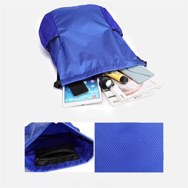 Oxford Cloth Backpack Drawstring Sports Storage Bag Large Capacity Basketball Carry Portable Pouch, Size: S - Sapphire