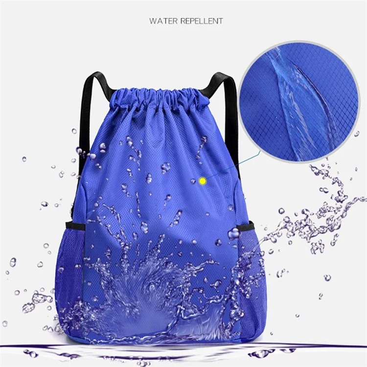 Oxford Cloth Backpack Drawstring Sports Storage Bag Large Capacity Basketball Carry Portable Pouch, Size: S - Sapphire