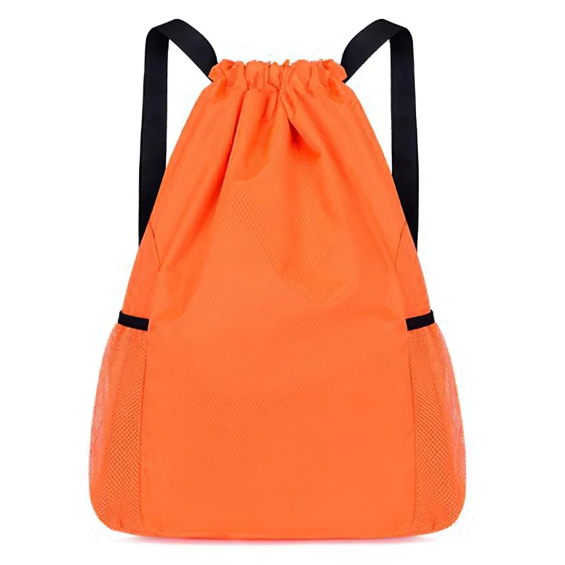 Oxford Cloth Backpack Drawstring Sports Storage Bag Large Capacity Basketball Carry Portable Pouch, Size: S - Orange