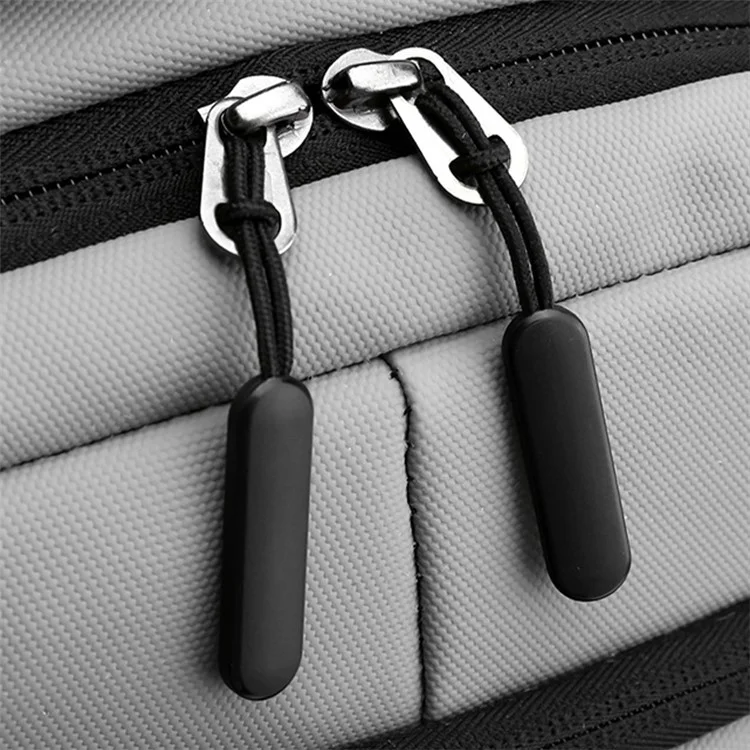 Mochila de Viaje Informal para Hombres Mochila de Nailon con Puerto de Carga USB - Gris