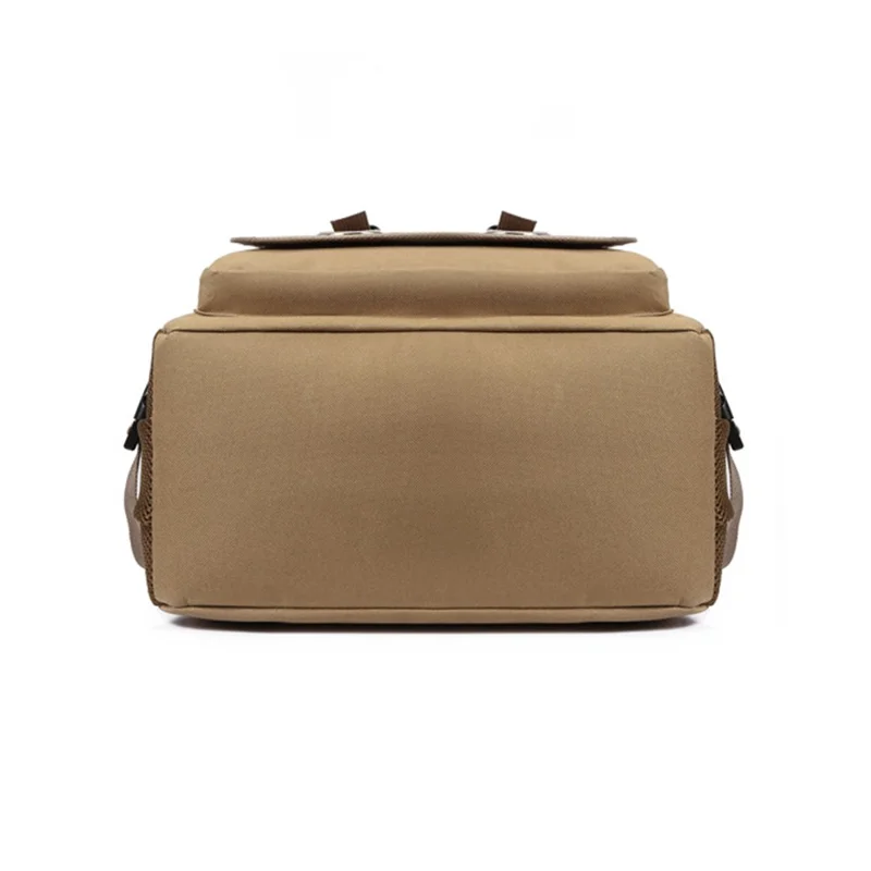 Multifunctional Large Nylon Backpack Casual Daypack Outdoor Travel Hiking Rucksack - Light Brown