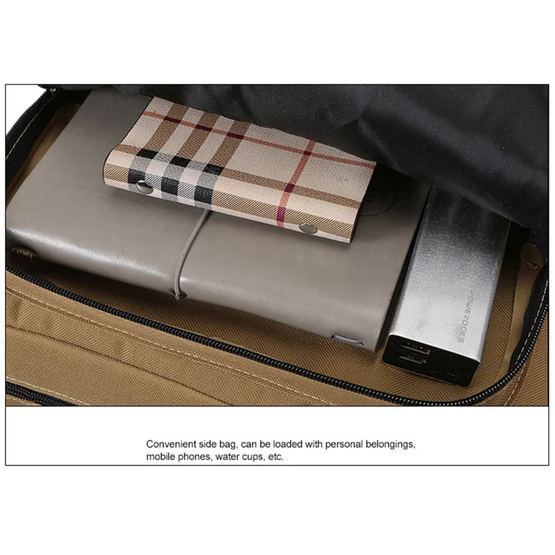 Multifunctional Large Nylon Backpack Casual Daypack Outdoor Travel Hiking Rucksack - Light Brown