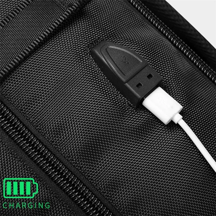 MINGLU 2070 Wasserdichter Oxford-Tuch-Schultertasche Laptop-Aufbewahrungsrucksack Großer 56-75L-Tagesrucksack mit Trocken-Nass-Trennung-Design - Schwarz