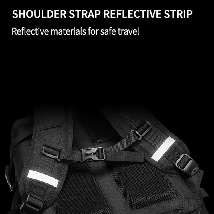 MINGLU 1055 Polyester+Oxford Cloth Laptop Backpack USB Port Outside Travel Bag Expandable Capacity Shoulders Bag