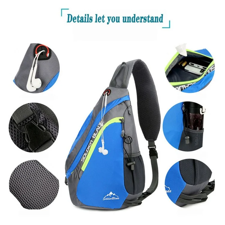 SOLDIER BLADE 8829 Outdoor Leisure Cross Body Bag Sports Climbing Bag Polyester Zippered Shoulder Bag - Red