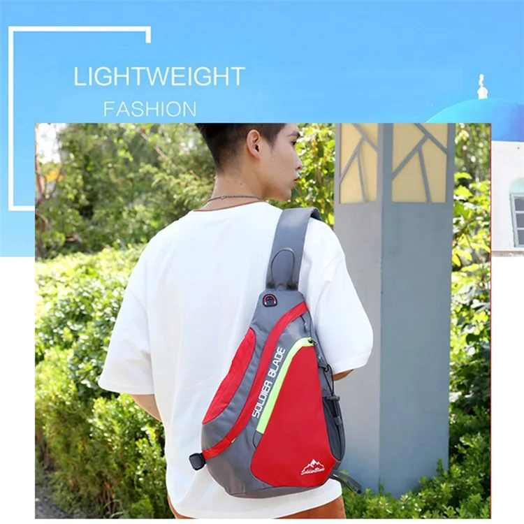 SOLDIER BLADE 8829 Outdoor Leisure Cross Body Bag Sports Climbing Bag Polyester Zippered Shoulder Bag - Red