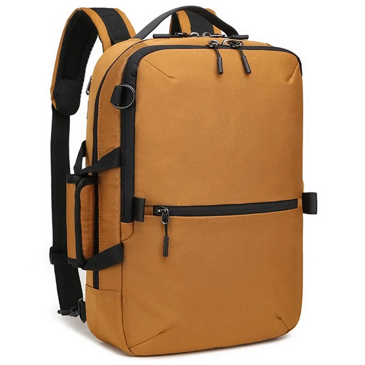 Mochila casual para homens de negócios CF1848 Poliéster Bolsa para transporte de laptop - Cáqui
