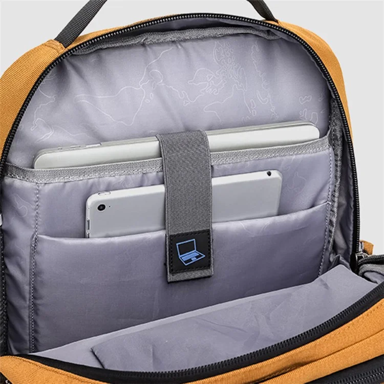 Mochila casual para homens de negócios CF1848 Poliéster Bolsa para transporte de laptop - Cáqui