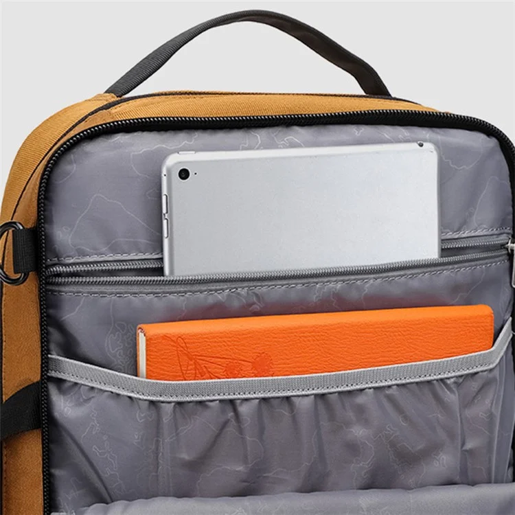 Mochila casual para homens de negócios CF1848 Poliéster Bolsa para transporte de laptop - Cáqui