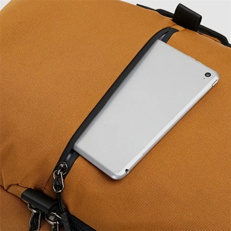 Mochila casual para homens de negócios CF1848 Poliéster Bolsa para transporte de laptop - Cáqui