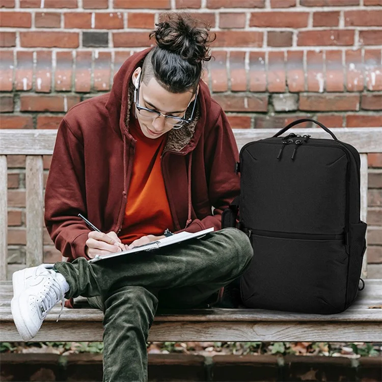 Mochila casual para homens de negócios CF1848 Poliéster Bolsa para transporte de laptop - Cáqui