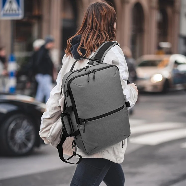 Mochila casual para homens de negócios CF1848 Poliéster Bolsa para transporte de laptop - Cáqui