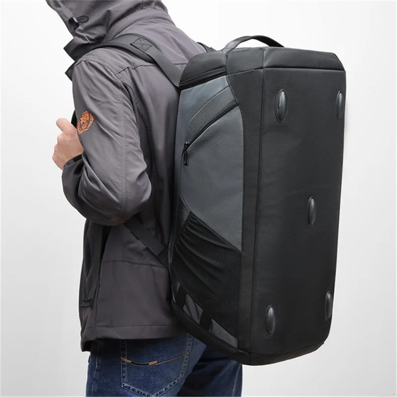 MINGLU Oxford Cloth Waterproof Luggage Duffel Bag Travel Gym Crossbody Bag Backpack - Grey