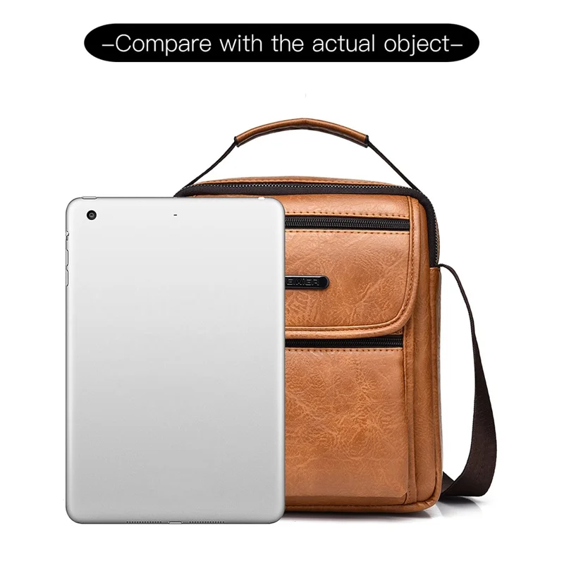 WEIXIER D273 Business Retro Men Messenger Bag PU Leather Anti-splash Single Shoulder Crossbody Bag - Black