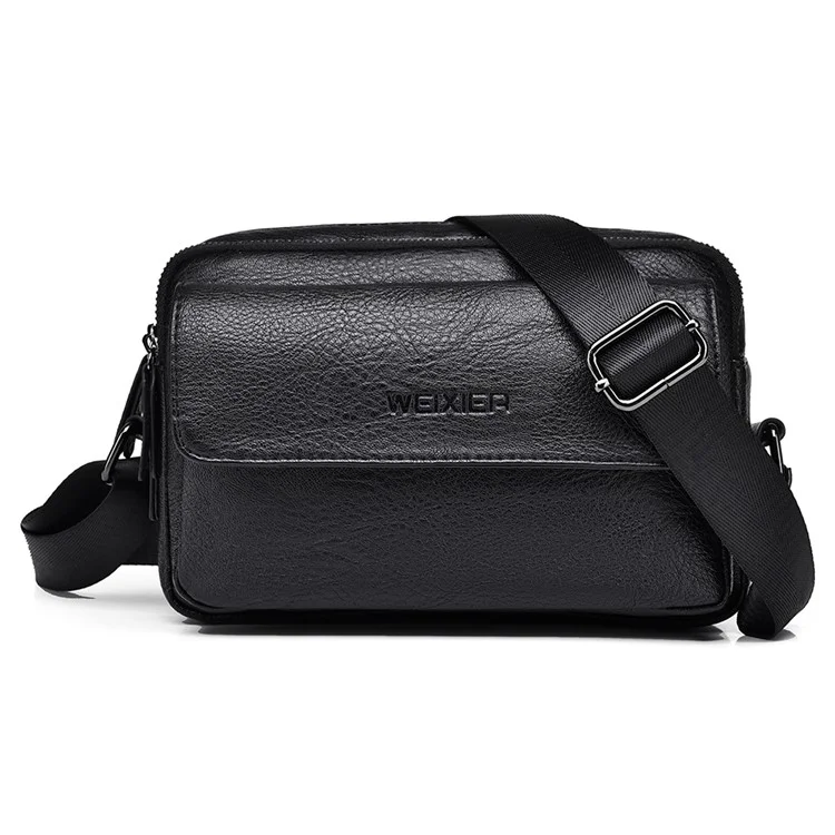 WEIXIER D274 Retro Casual Men Single Shoulder Messenger Bag PU Leather Anti-splash Crossbody Bag