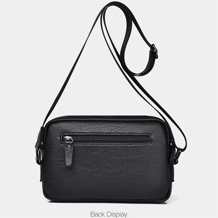 WEIXIER D274 Retro Casual Men Single Shoulder Messenger Bag PU Leather Anti-splash Crossbody Bag