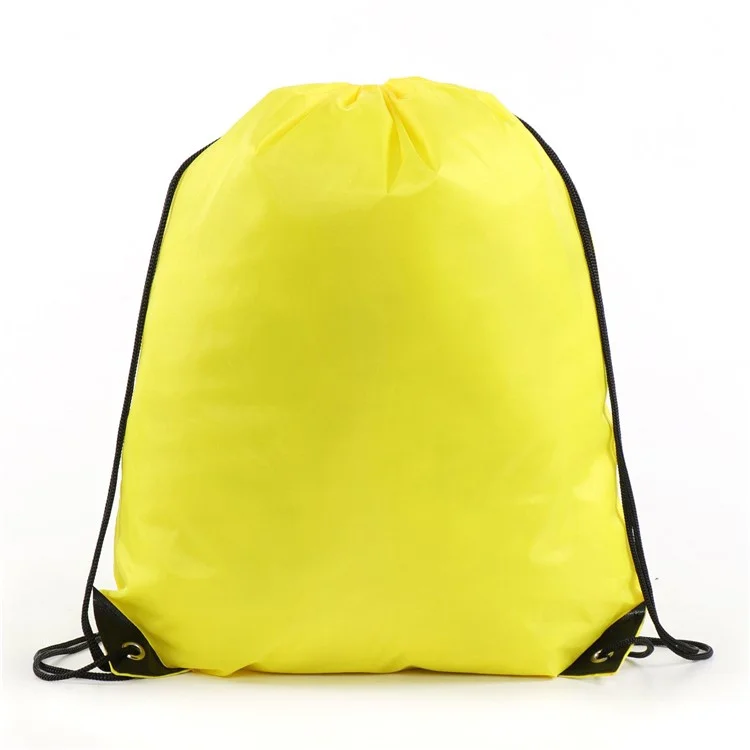 Bolsa Desportiva Portátil de Poliéster 210D com Cordão de Ajuste - Amarelo