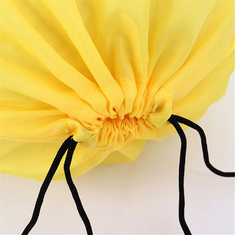 210D Polyester Portable Sports Drawstring Bag Travel Fitness Shoes Clothes Storage Backpack - Black