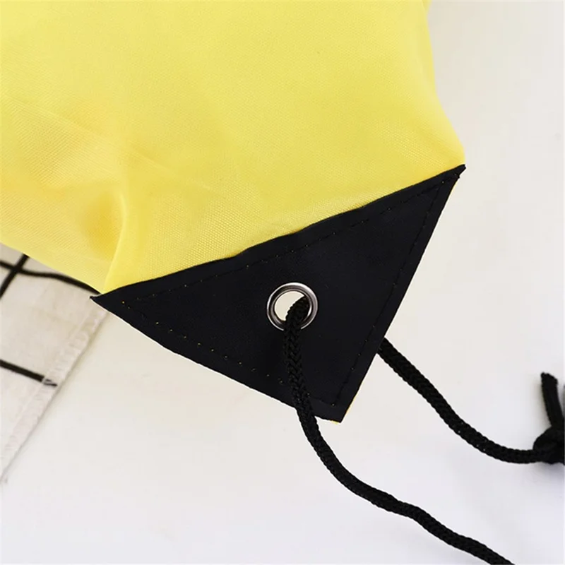 210D Polyester Portable Sports Drawstring Bag Travel Fitness Shoes Clothes Storage Backpack - Black