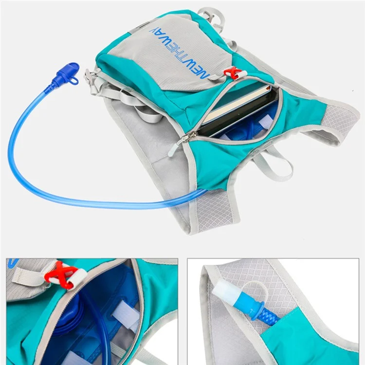 NEWTHEWAY Mochila Dobrável Esportiva Ao Ar Livre, Corrida, Ciclismo, Poliéster, Antirespingo, Dupla Alça de Ombro - Verde