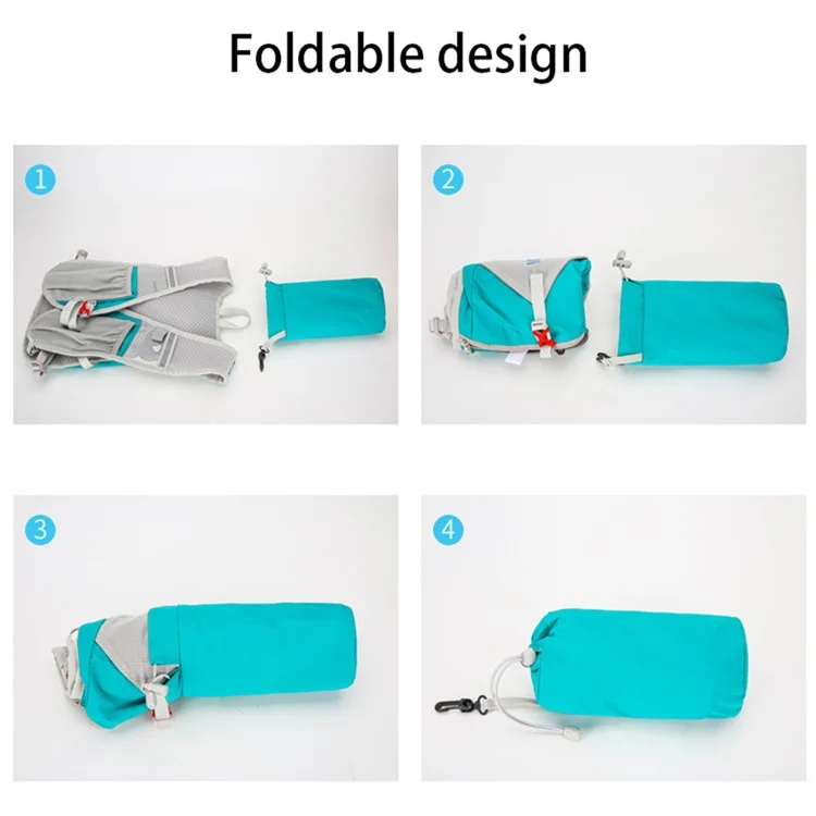 NEWTHEWAY Mochila Dobrável Esportiva Ao Ar Livre, Corrida, Ciclismo, Poliéster, Antirespingo, Dupla Alça de Ombro - Verde