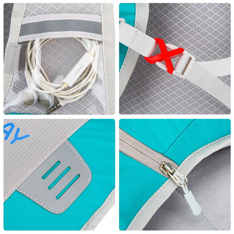 NEWTHEWAY Foldable Outdoor Sports Backpack Running Cycling Polyester Anti-splash Dual Shoulder Bag - Black