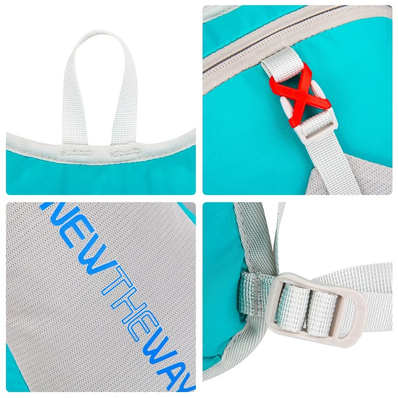 NEWTHEWAY Foldable Outdoor Sports Backpack Running Cycling Polyester Anti-splash Dual Shoulder Bag - Black