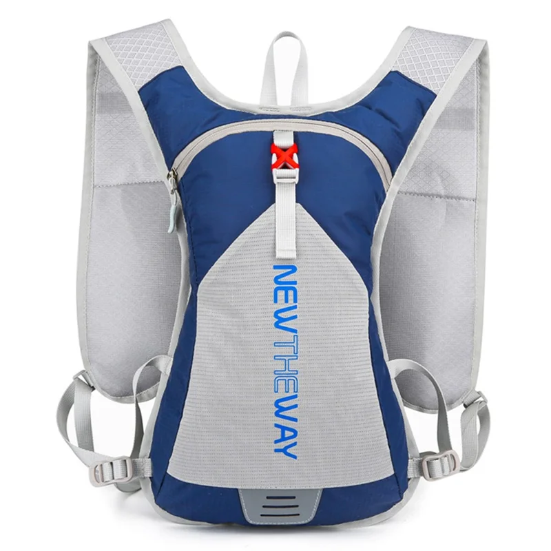 NEWTHEWAY Foldable Outdoor Sports Backpack Running Cycling Polyester Anti-splash Dual Shoulder Bag - Dark Blue