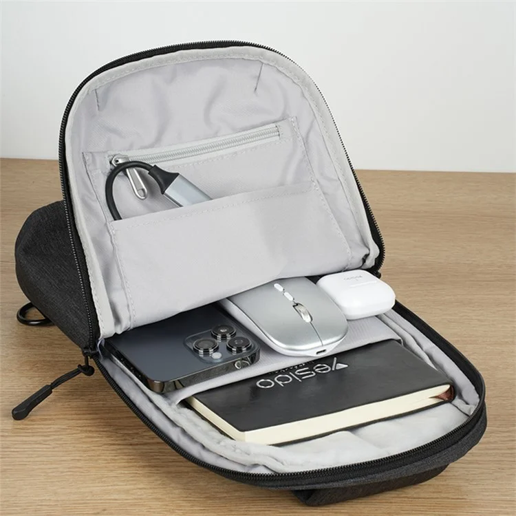 YESIDO WB33 Borsa a tracolla da uomo resistente all'acqua in poliestere per viaggio, sport, uso quotidiano