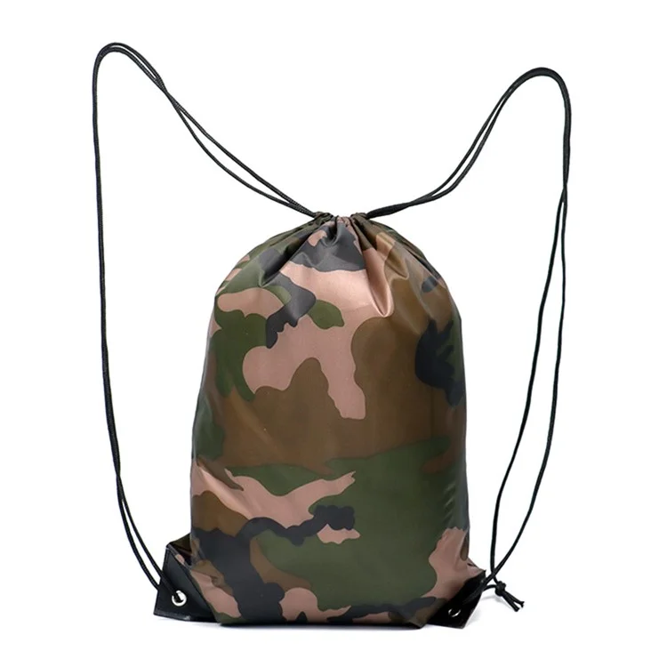 Camouflage Backpack Drawstring Bag 210D Polyester Sports Gym Bag Outdoor Camping Hiking Storage Bag Sackpack