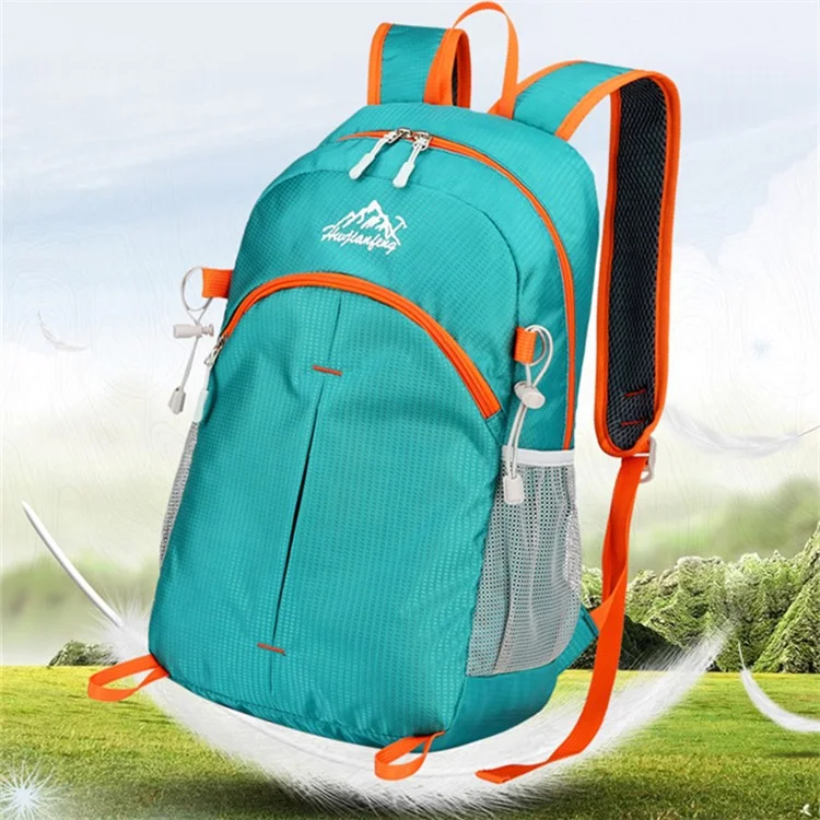 HUWAIJIANFENG 8023 Waterproof Nylon Backpack Foldable Camping Hiking Travel Rucksack Below 20L  - Green