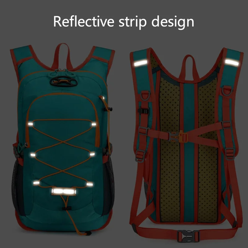 8035 Waterproof Nylon Backpack Reflective Outdoor Camping Hiking Travel Rucksack - Green