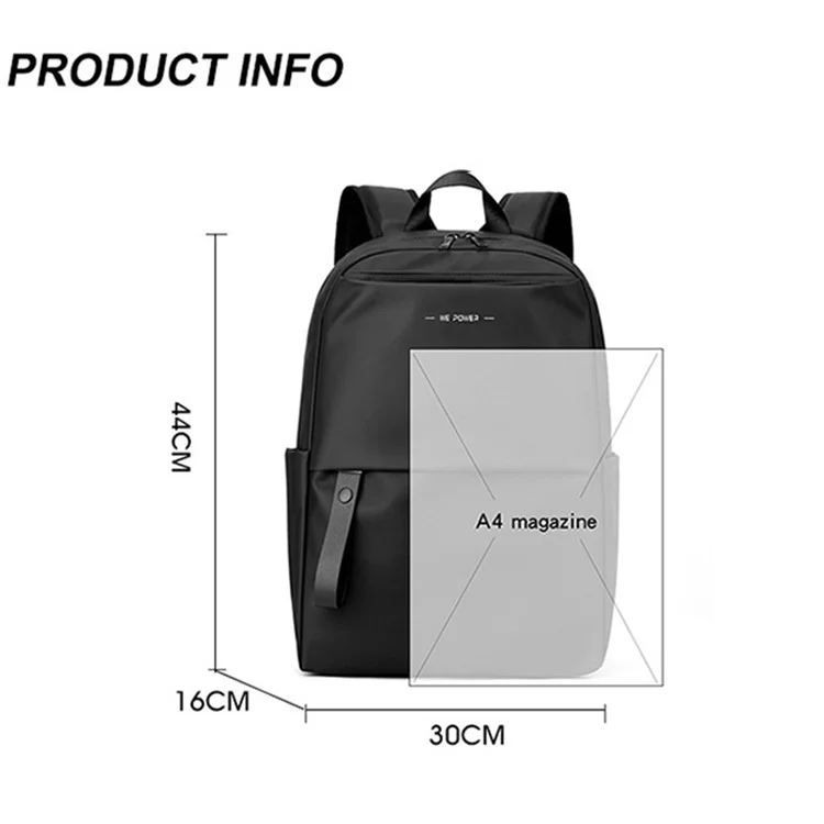 WEPOWER 1216 Waterproof Nylon Travel Backpack Men Casual Dual Shoulder Laptop Bag - Grey