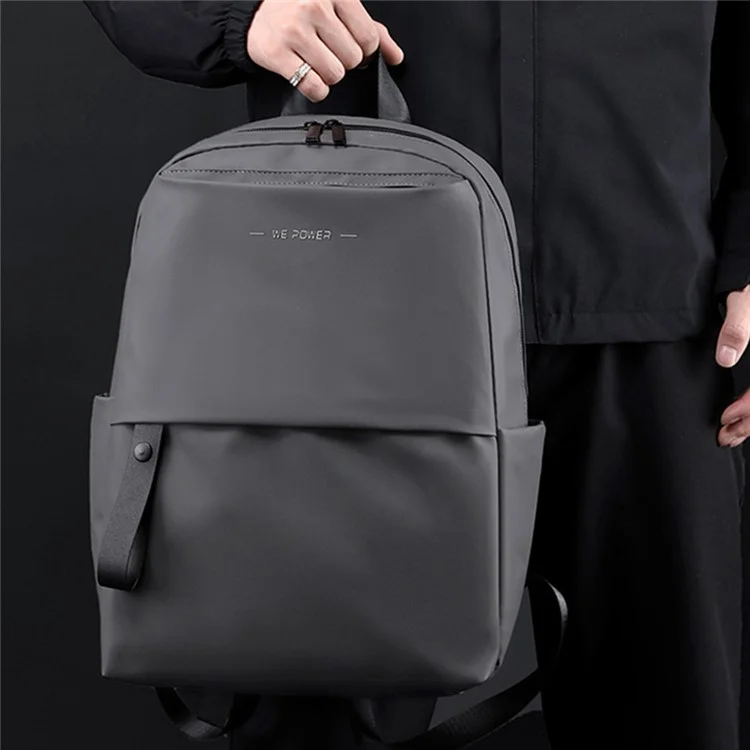 WEPOWER 1216 Waterproof Nylon Travel Backpack Men Casual Dual Shoulder Laptop Bag - Grey
